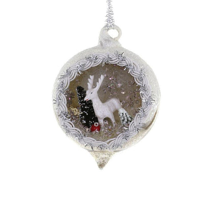 Vintage Diorama - With Deer | Christmas Ornament - Bon Ton goods