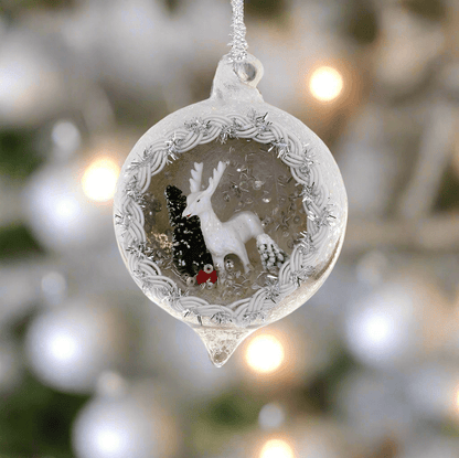 Vintage Diorama - With Deer | Christmas Ornament - Bon Ton goods