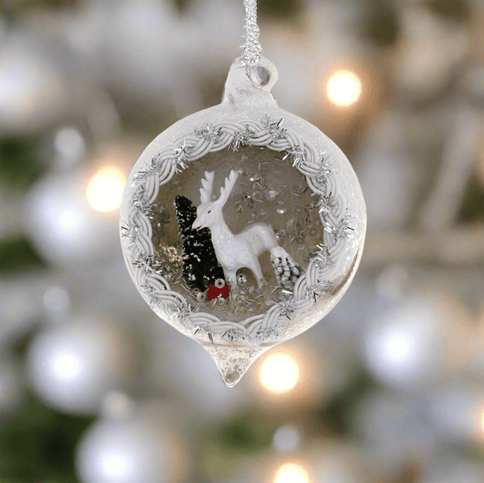 Vintage Diorama - With Deer | Christmas Ornament - Bon Ton goods