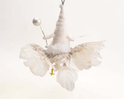 Vintage Dove Rider Ornament | Vintage by Crystal Spun Cotton Ornament - Bon Ton goods