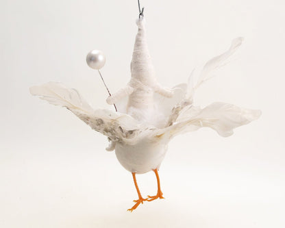 Vintage Dove Rider Ornament | Vintage by Crystal Spun Cotton Ornament - Bon Ton goods