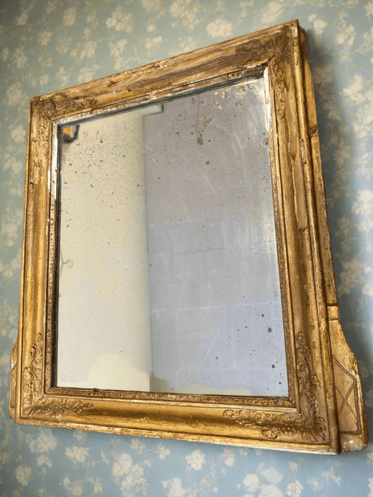 Vintage French Louis Philippe Mirror | Gilded Wood Frame with Original Patina - Bon Ton goods