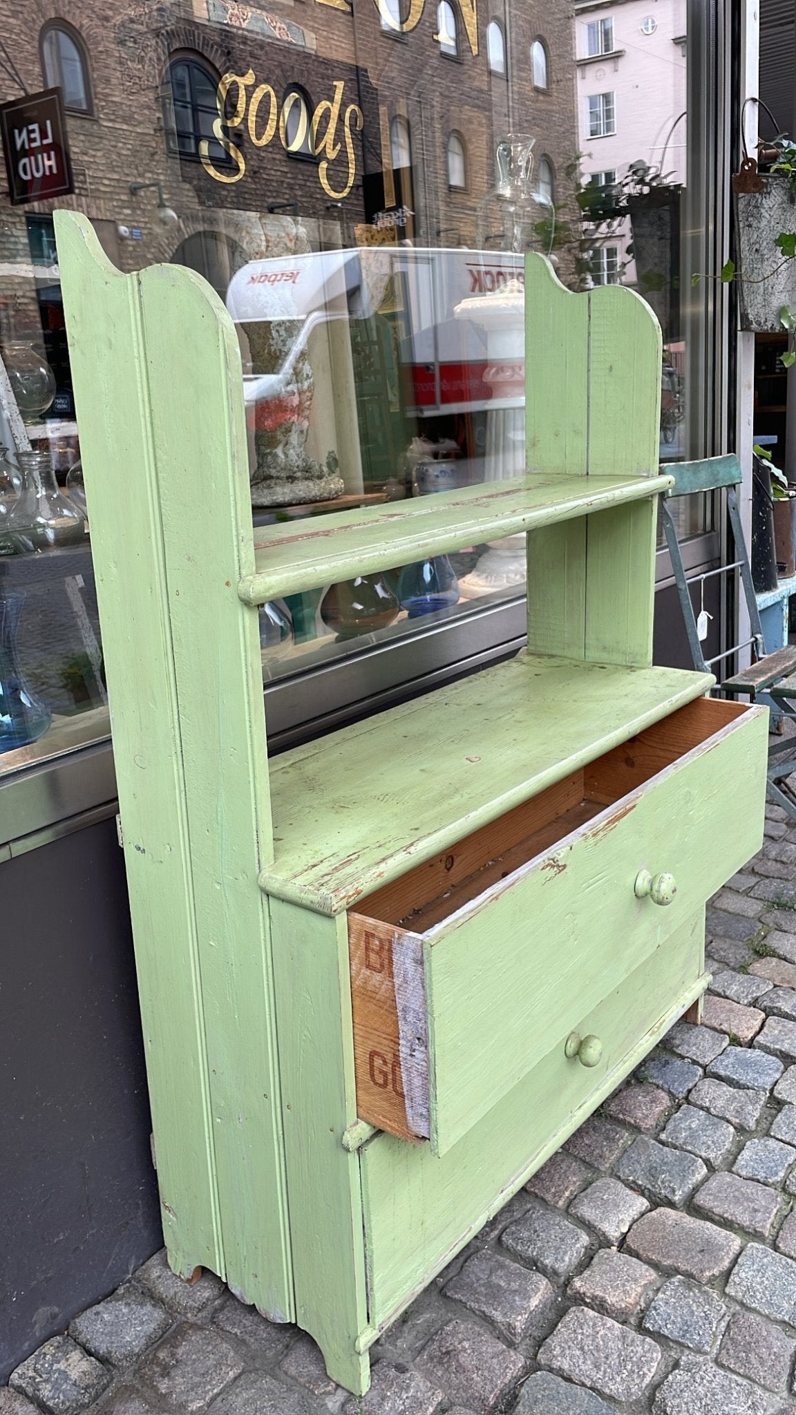 Vintage Green Baker’s Cabinet - Bon Ton goods
