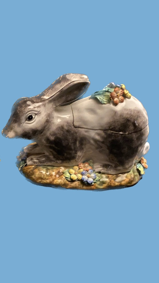 Vintage Italian Hand-Painted Rabbit Tureen - Bon Ton goods