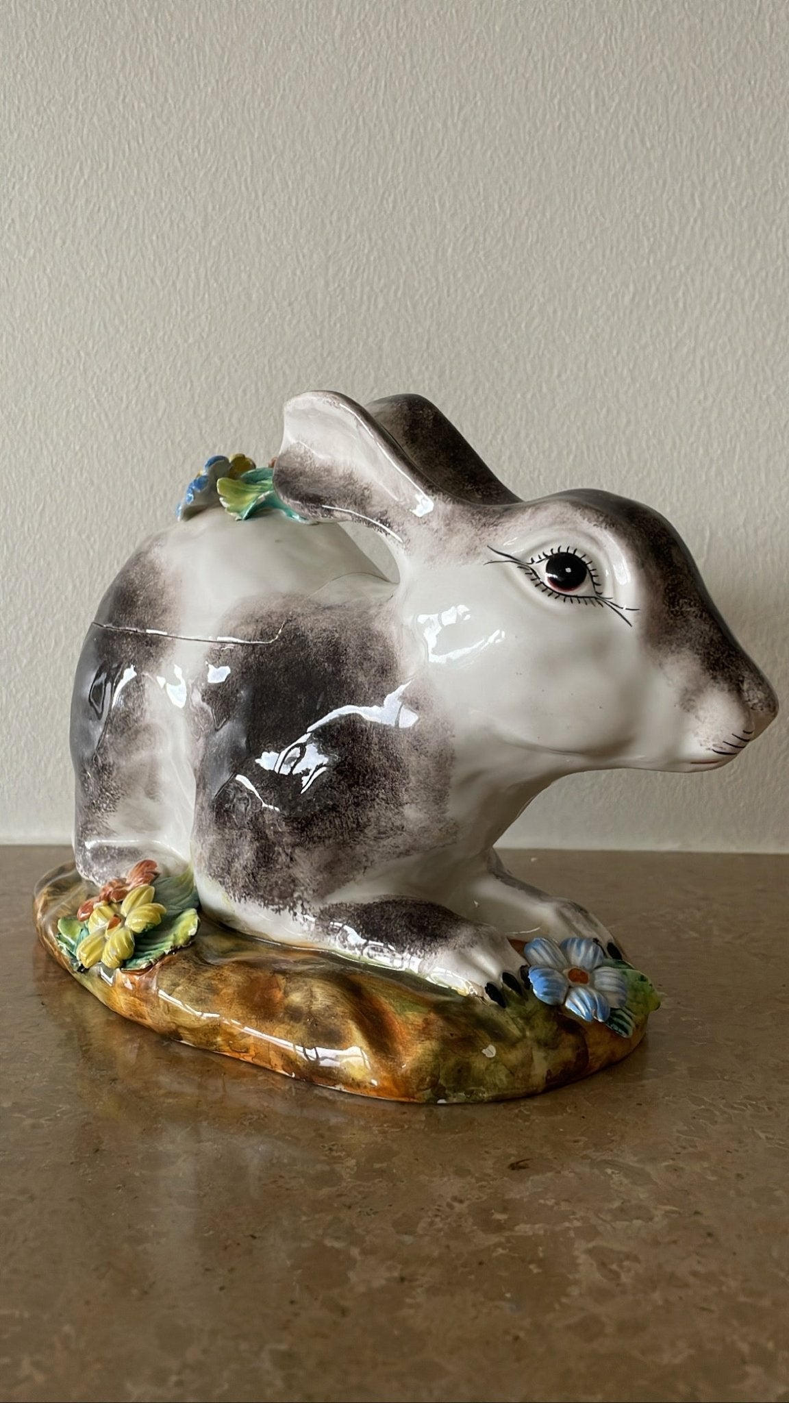 Vintage Italian Hand-Painted Rabbit Tureen - Bon Ton goods