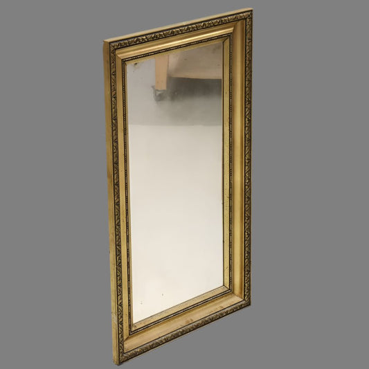 Vintage Mid-20th Century Mirror – Rectangular Gilded Frame with Patina - Bon Ton goods