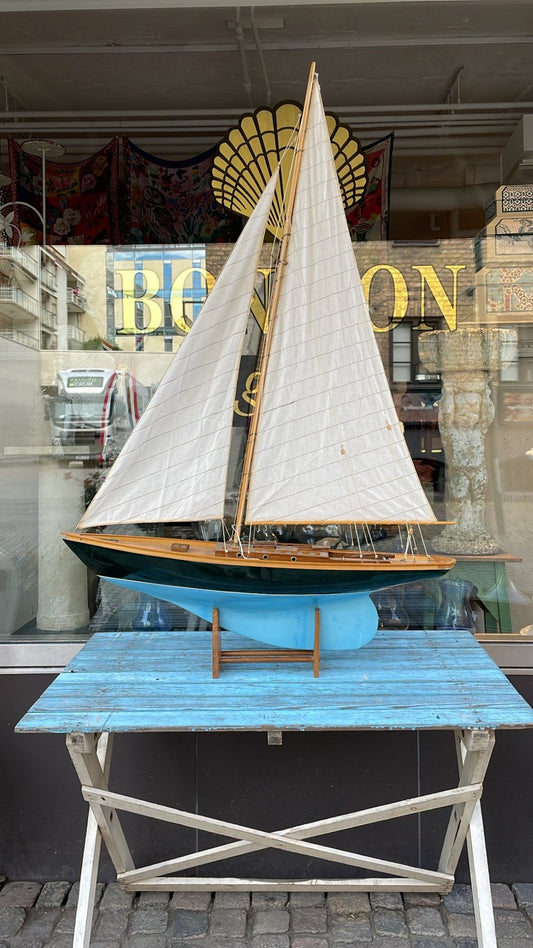Vintage Model Yacht on Stand - Bon Ton goods