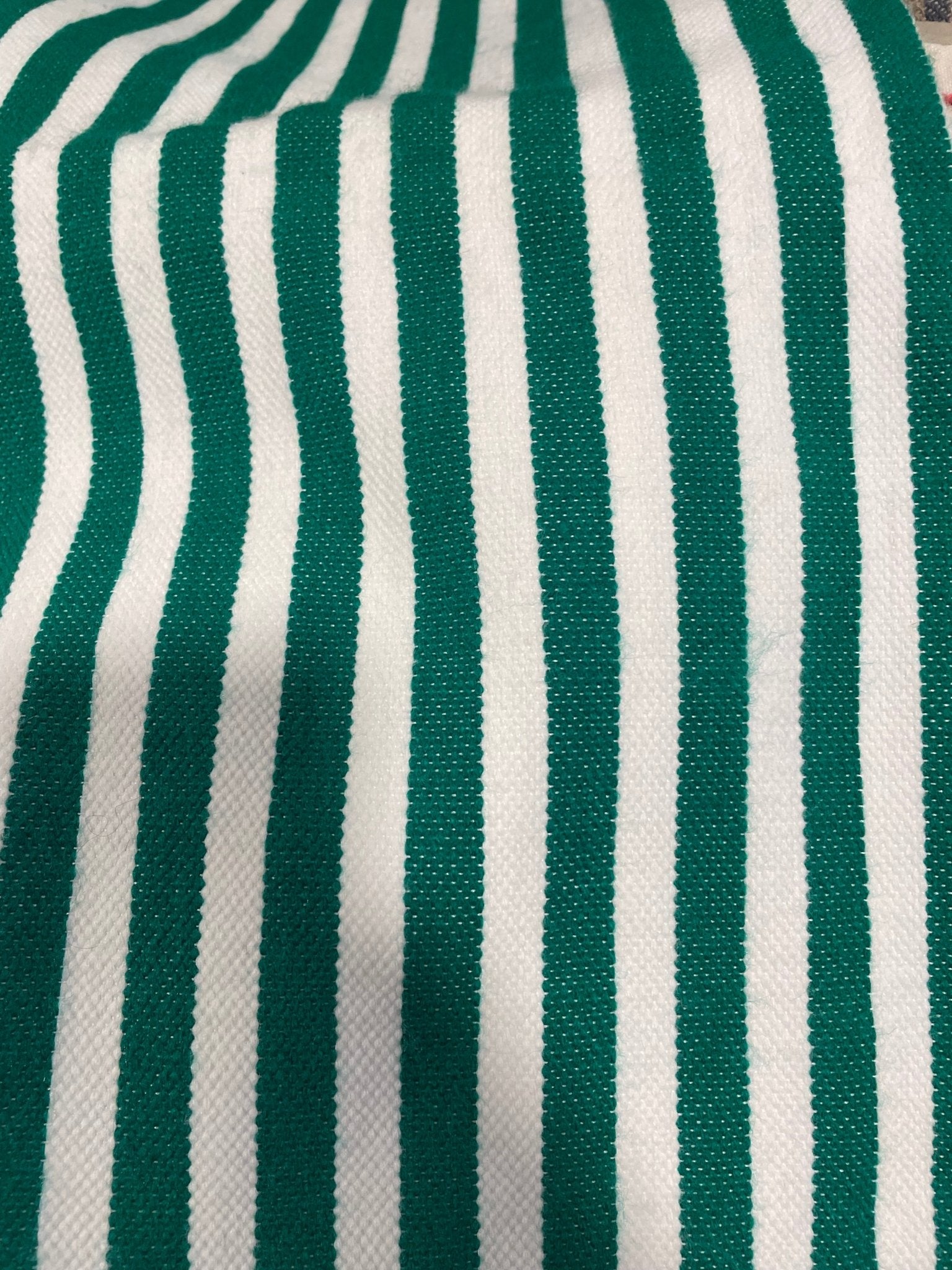 Vintage Moroccan Woven Cotton Throw – Deep Green (100 × 160 cm) - Bon Ton goods