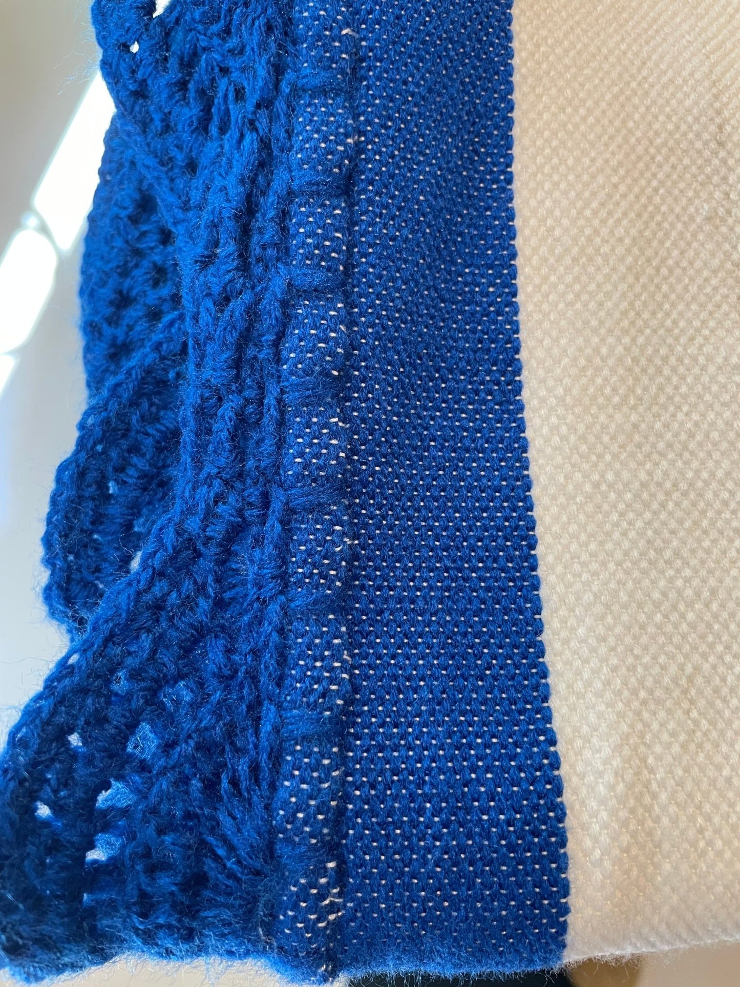 Vintage Moroccan Woven Cotton Throw – Navy Blue (100 × 160 cm) - Bon Ton goods
