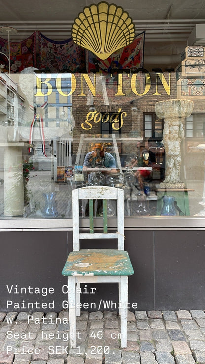 Vintage Painted Wooden Chair - Bon Ton goods