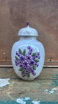 Vintage Rosa Ljung Lidded Ceramic Urn with Floral Relief, 20 cm - Bon Ton goods