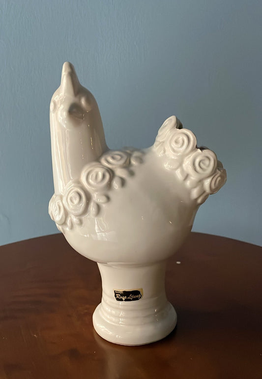 Vintage Rosa Ljung White Ceramic Hen, 22 cm - Bon Ton goods