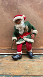 Vintage Scandinavian Santa with Green Coat — Handcrafted Mid-Century Jultomte Figurine - Bon Ton goods