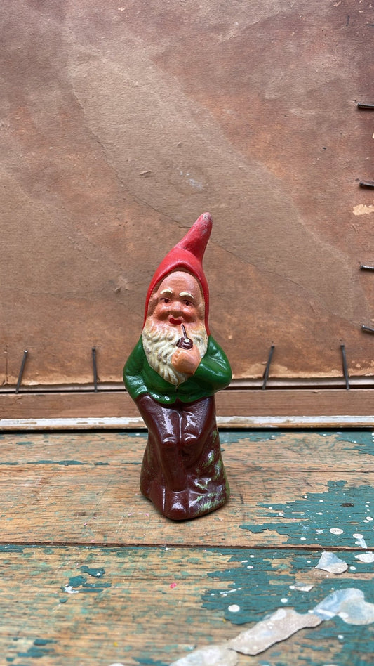 Vintage Scandinavian Tomte Santa Figurine with Pipe | Swedish Jul Decoration - Bon Ton goods