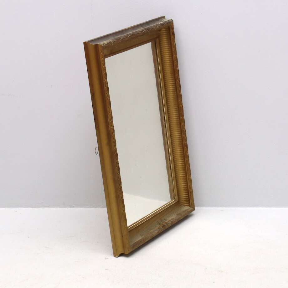Vintage Swedish Gilt Mirror – Rectangular Wall Mirror 70 X 46 cm - Bon Ton goods