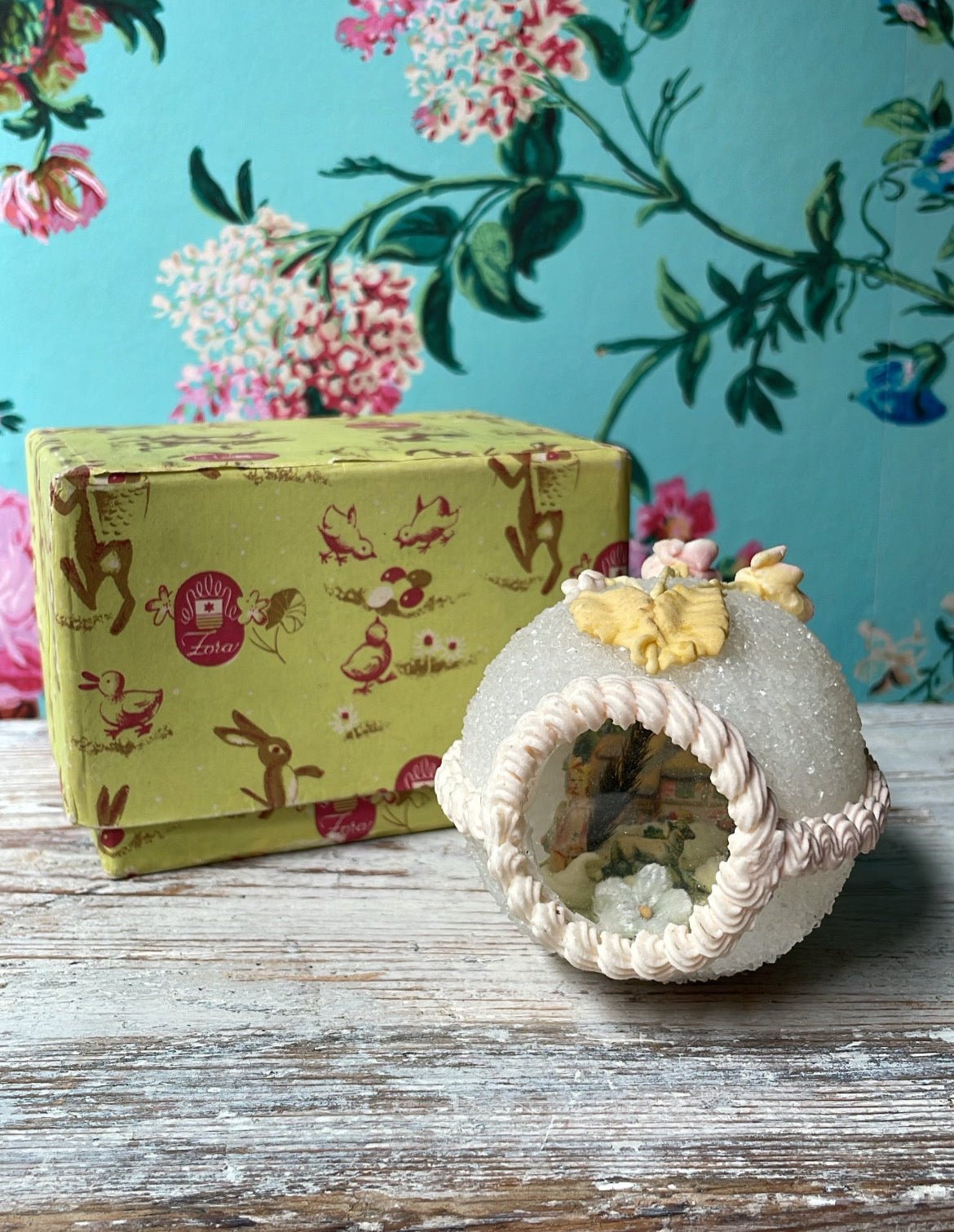 Vintage Swedish Sugar Egg with Diorama – Handmade Easter Decoration - Bon Ton goods
