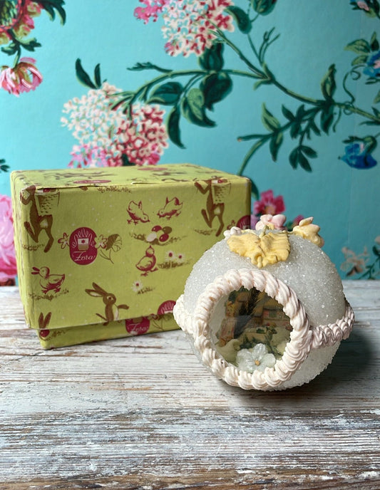 Vintage Swedish Sugar Egg with Diorama – Handmade Easter Decoration - Bon Ton goods