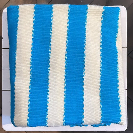 West African Woven Textile | Blue and Natural Stripe - Bon Ton goods