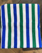 West African Woven Textile | Blue, Green and White Stripe - Bon Ton goods