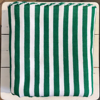 West African Woven Textile | Green and White Stripe - Bon Ton goods