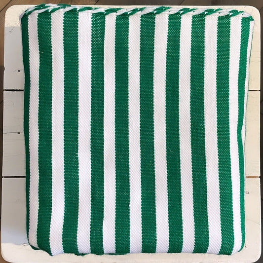 West African Woven Textile | Green and White Stripe - Bon Ton goods