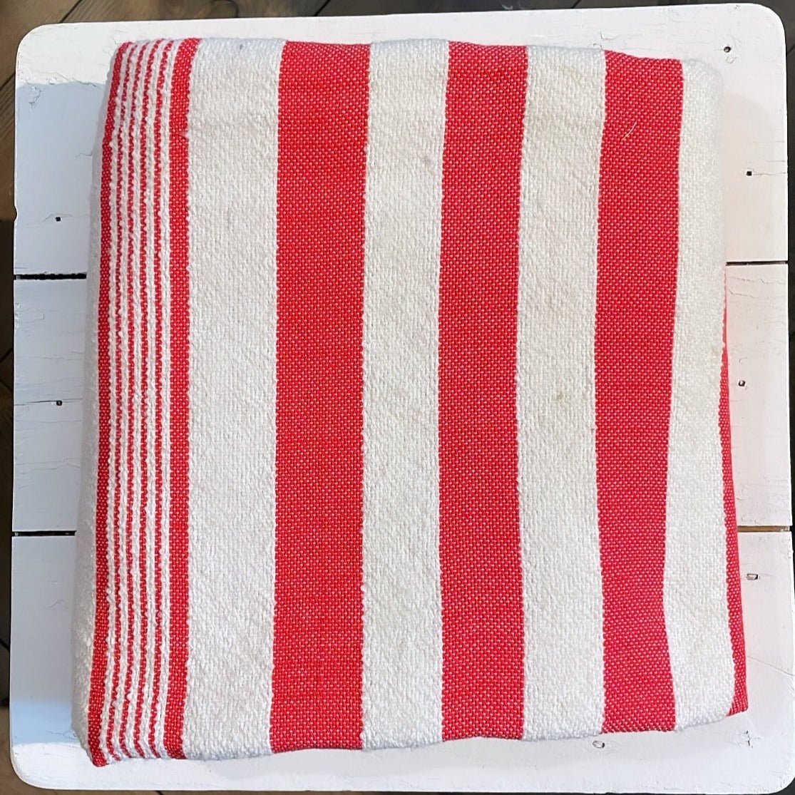 West African Woven Textile | Red and White Stripe - Bon Ton goods