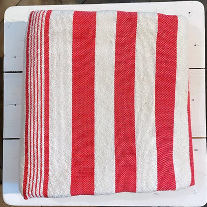 West African Woven Textile | Red and White Stripe - Bon Ton goods
