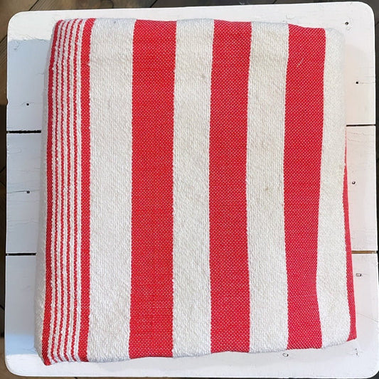 West African Woven Textile | Red and White Stripe - Bon Ton goods