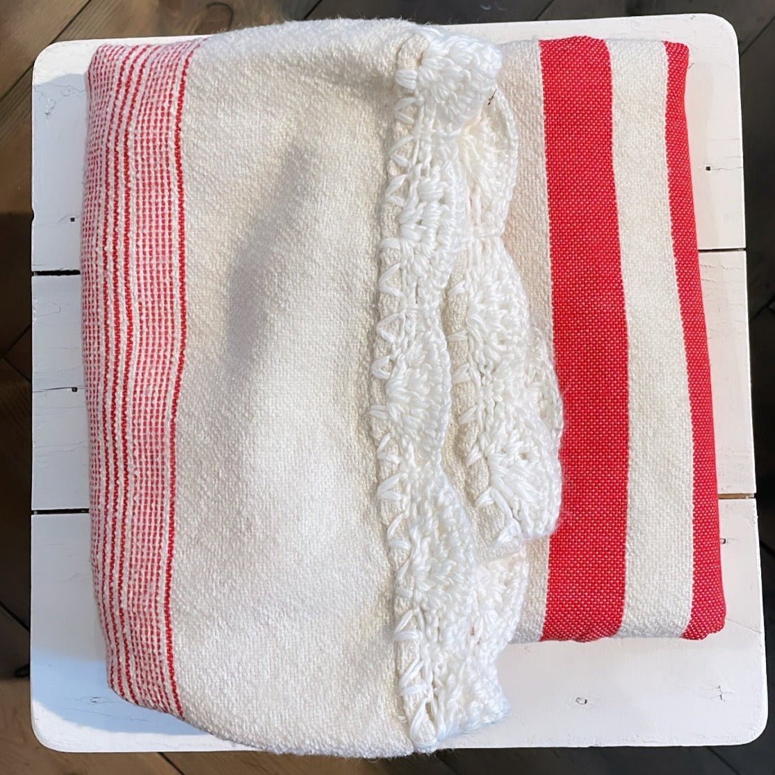 West African Woven Textile | Red and White Stripe - Bon Ton goods