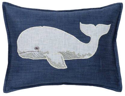 Whale Applique Pillow | Coral & Tusk - Bon Ton goods