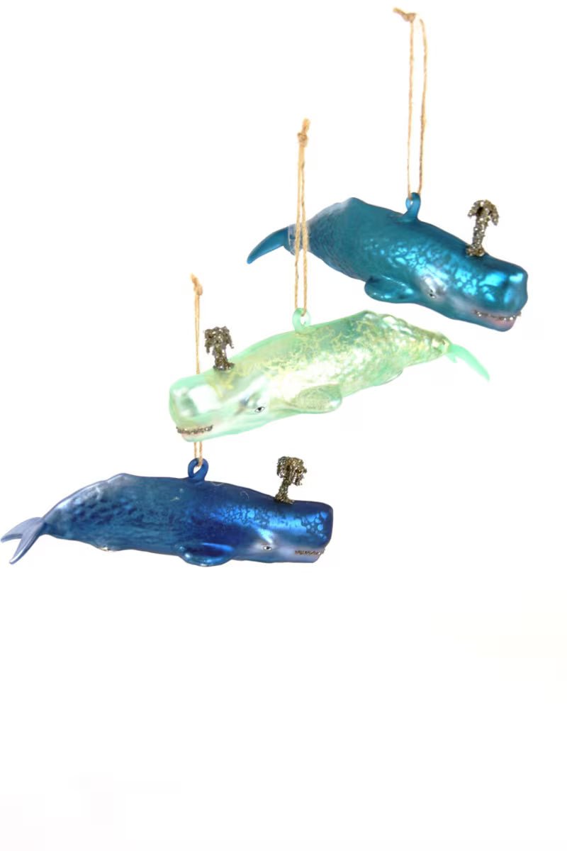 Whale Glass Ornaments – Blue, Teal & Mint - Bon Ton goods