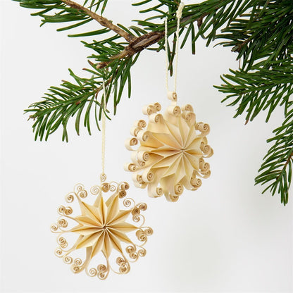 Whirl Christmas Ornaments, White, Set of 2 by A World of Craft, Swedish-designed handmade Christmas decoration
