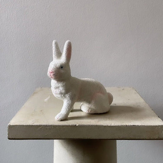 White Beaded Bunny Sitting | Ino Schaller - Bon Ton goods