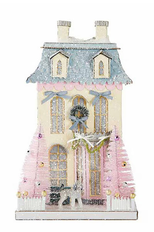 White Chateau Christmas House – Glittery Storybook Holiday Décor - Bon Ton goods