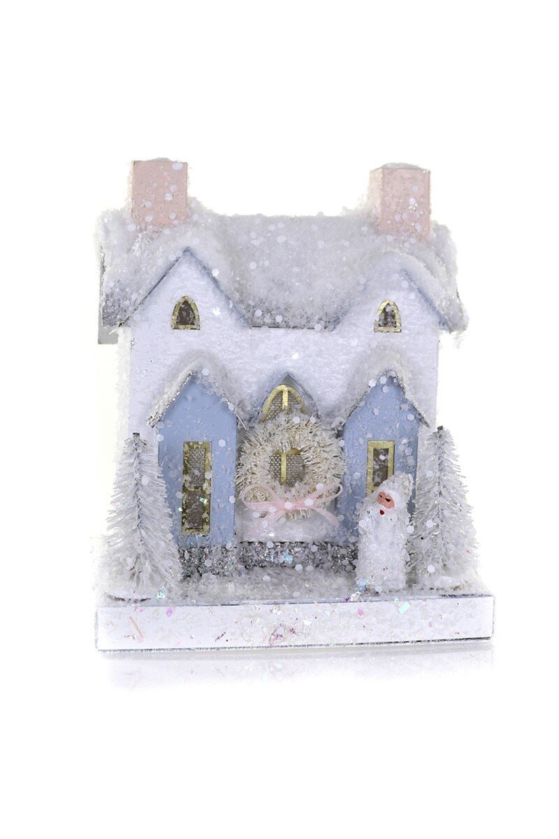 White French Villa Christmas House – Glittery Storybook Holiday Décor - Bon Ton goods