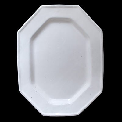White Oval Octagonal Platter, John Derian | Astier de Villatte: Exclusive Pre-Order Item - Bon Ton goods