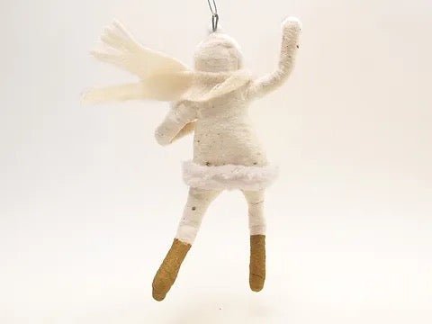 White Snowball Thrower - Vintage Inspired Spun Cotton | Vintage by Crystal Spun Cotton Ornament - Bon Ton goods