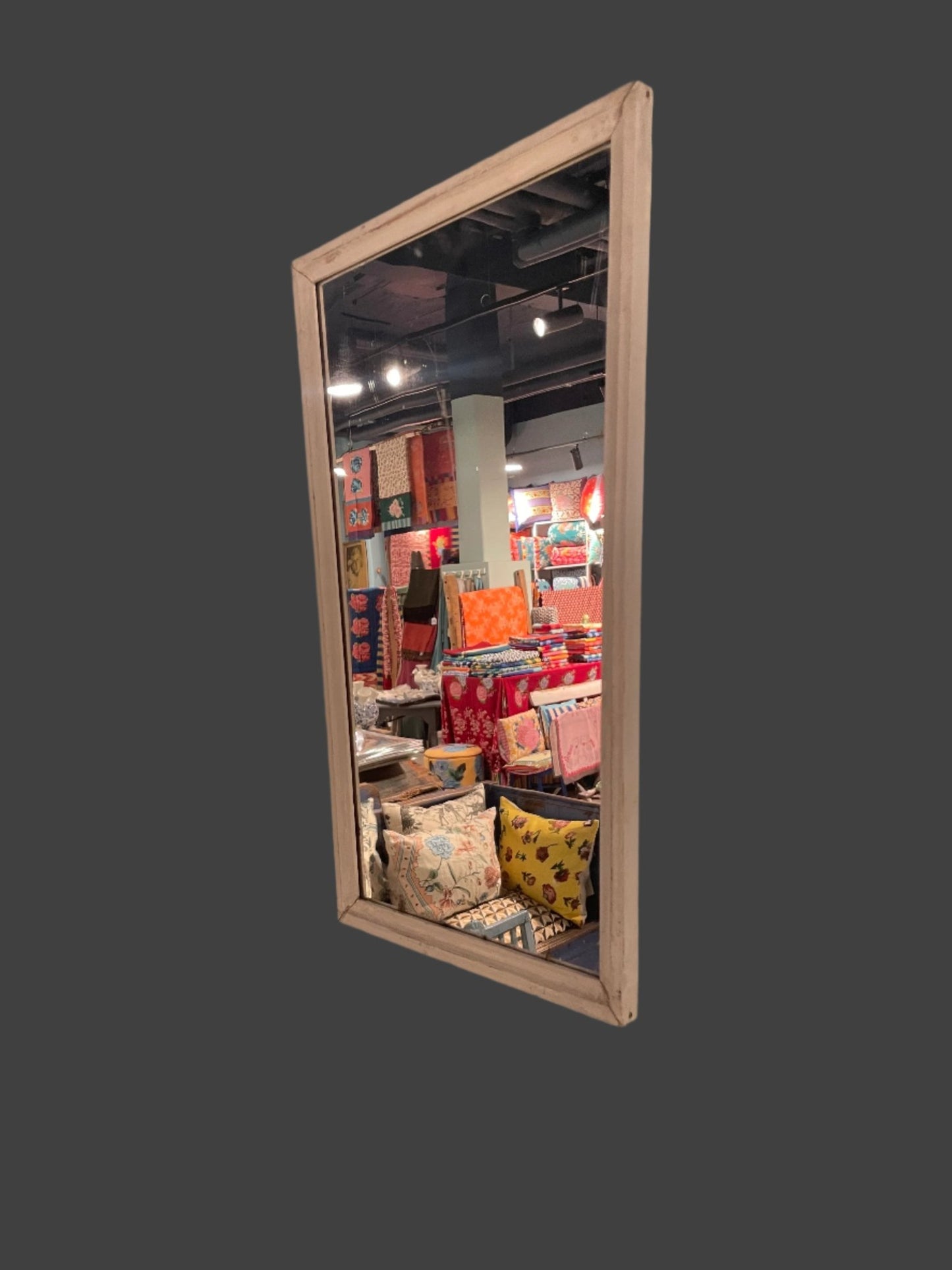 White Tapered Form Wooden Mirror – Antique Patina - Bon Ton goods