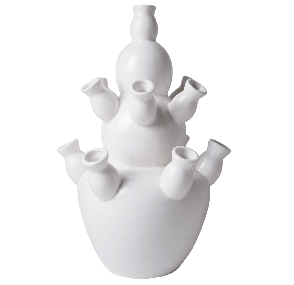 White Three Gourd Tulip Vase | Heinen Delfts Blauw - Bon Ton goods