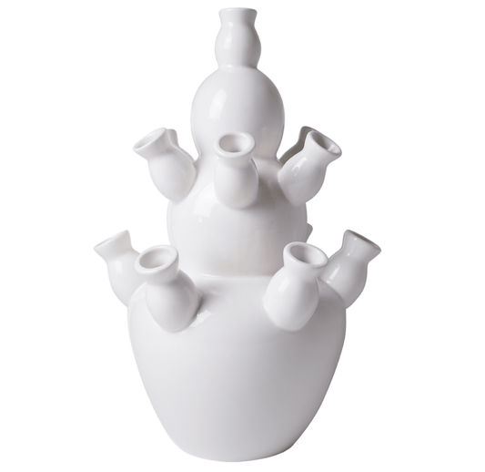 White Three Gourd Tulip Vase | Heinen Delfts Blauw - Bon Ton goods