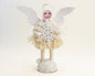 White Winter Angel Figure | Vintage by Crystal Spun Cotton Figure - Bon Ton goods
