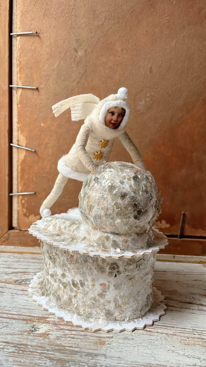 Winter Snow Fun Box | Vintage by Crystal Spun Cotton Ornament - Bon Ton goods