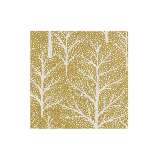 Winter Trees Gold & White Cocktail Napkins | Caspari - Bon Ton goods