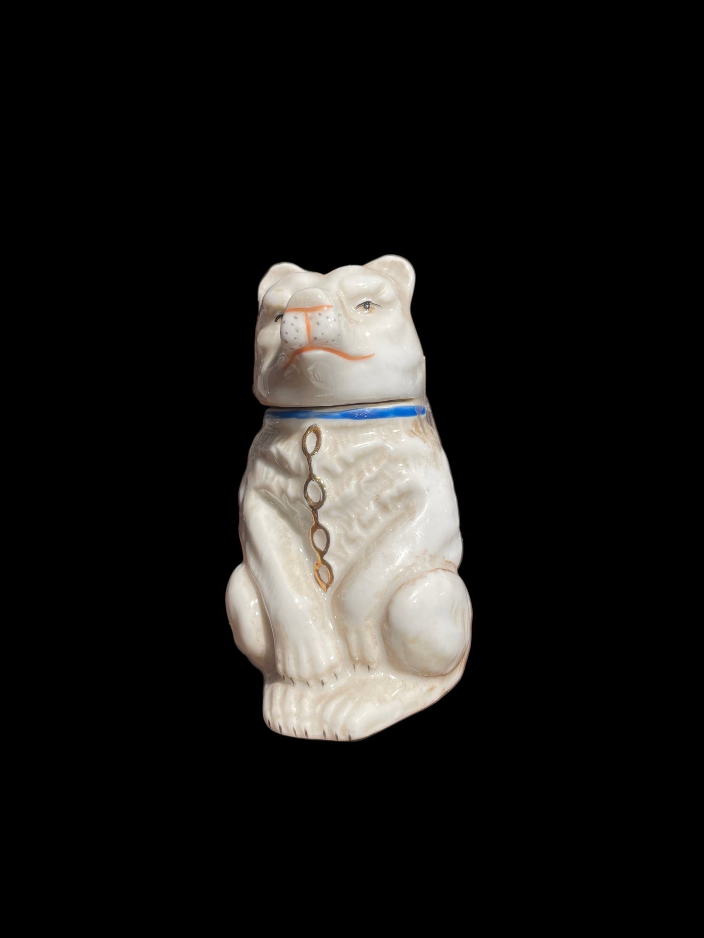 Wolf with Blue Collar and Chain (c. 1880–1900) French Mustard Pot - Bon Ton goods