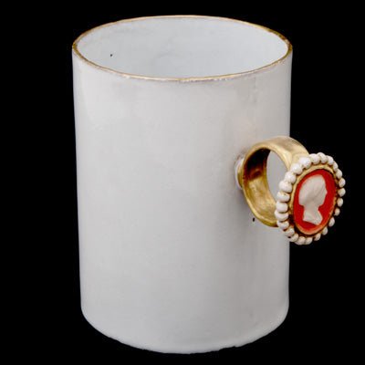 Woman's Head Cameo Ring Cup, Serena Carone | Astier de Villatte: Exclusive Pre-Order Item - Bon Ton goods