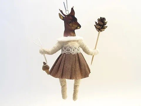 Woodland Doe - Vintage Inspired Spun Cotton | Vintage by Crystal Spun Cotton Ornament - Bon Ton goods