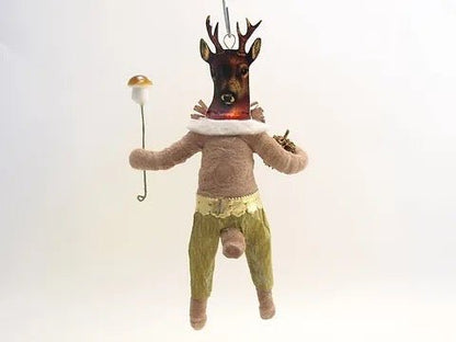 Woodland Stag - Vintage Inspired Spun Cotton | Vintage by Crystal Spun Cotton Ornament - Bon Ton goods