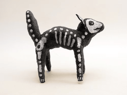 X-Ray Skeleton Cat Ornament/Figure | Vintage by Crystal Spun Cotton Ornament - Bon Ton goods