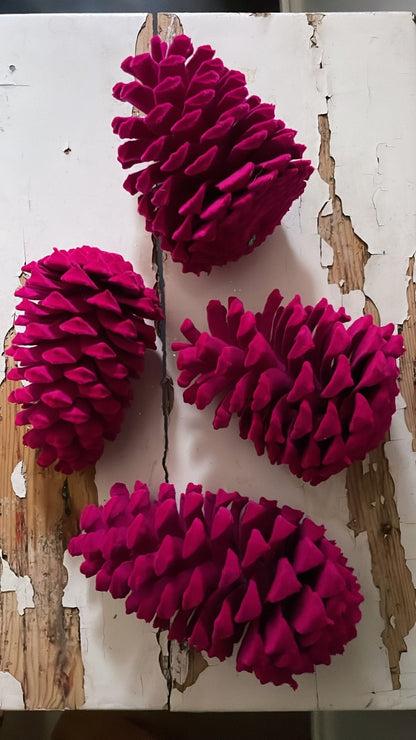 XL Velvet Pinecone Fuchsia | Ino Schaller - Bon Ton goods