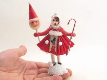 Load image into Gallery viewer, Xmas Girl With Santa Pick - Vintage Inspired Spun Cotton - Bon Ton goods
